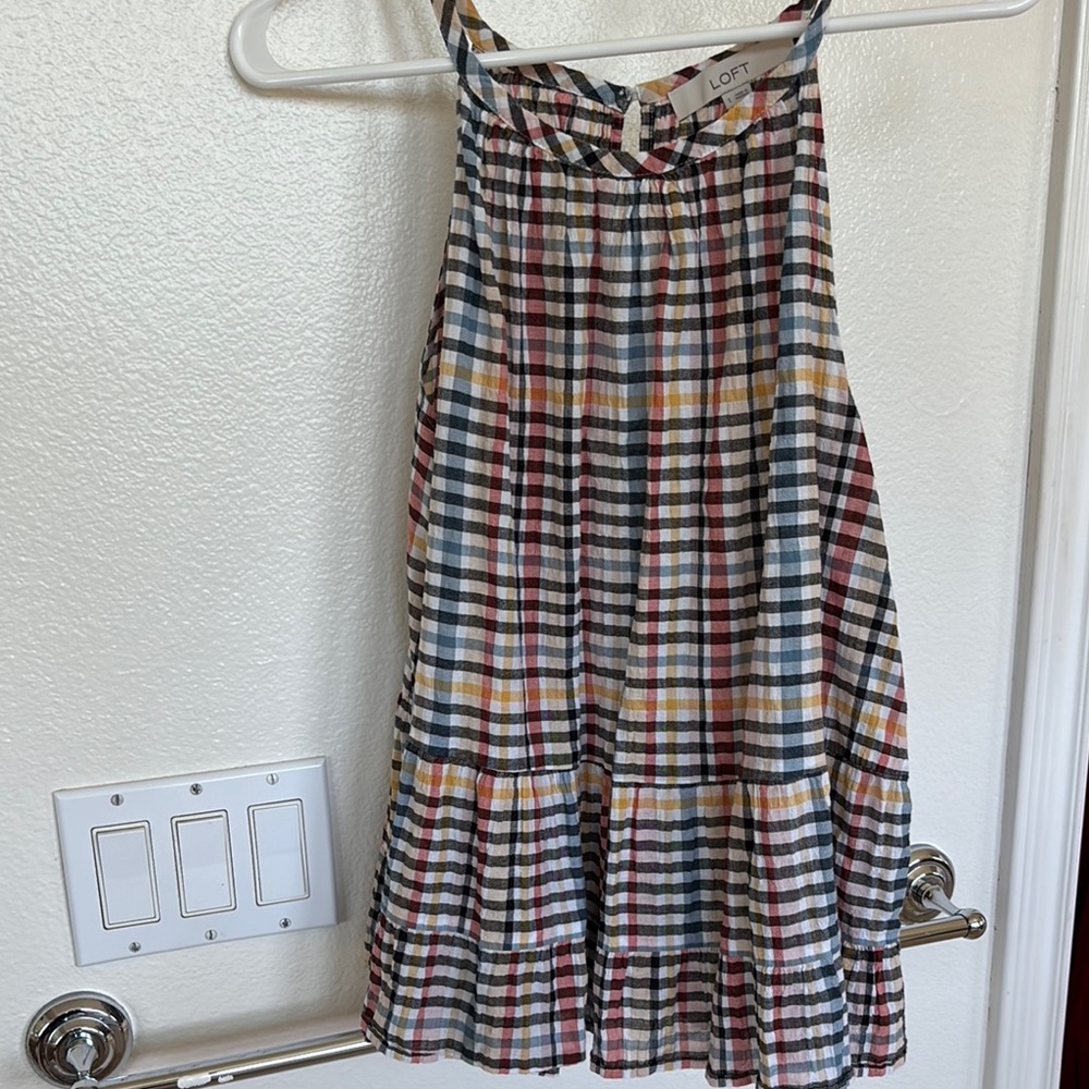 LOFT Multicolor Plaid Women's Top